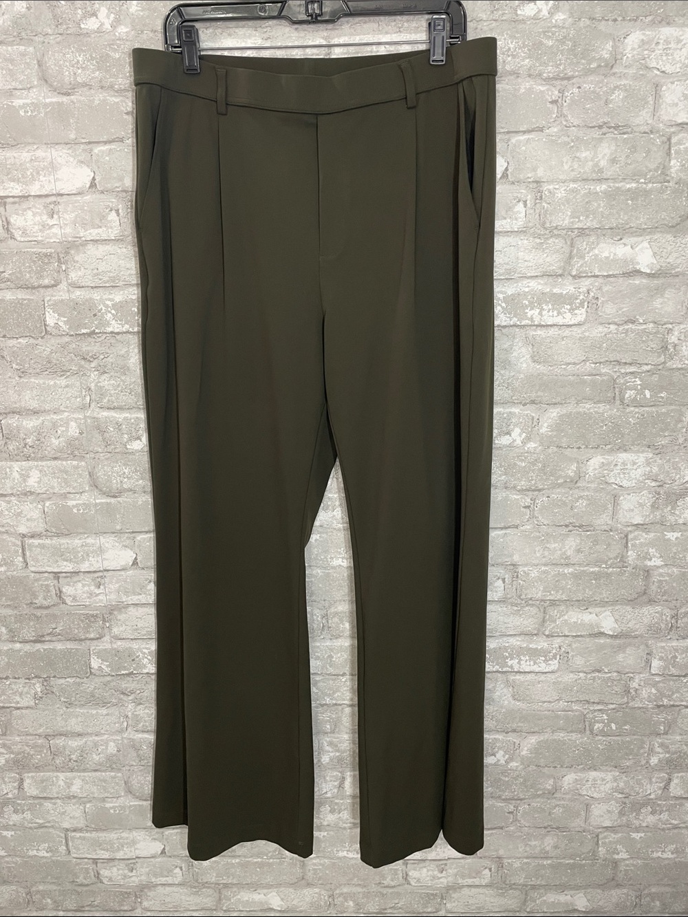 HALARA Olive Green Flare Pull On Pants
